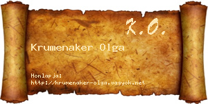 Krumenaker Olga névjegykártya